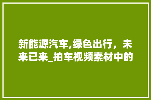 新能源汽车,绿色出行，未来已来_拍车视频素材中的新能源车风采 车载导航