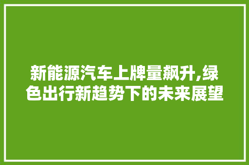 新能源汽车上牌量飙升,绿色出行新趋势下的未来展望 智能驾驶