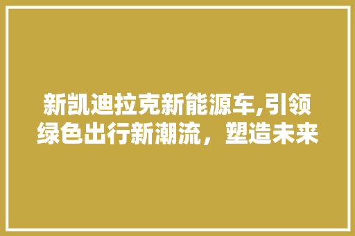 新凯迪拉克新能源车,引领绿色出行新潮流，塑造未来智能出行典范