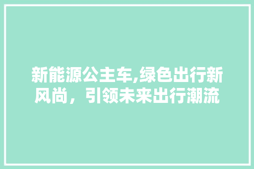 新能源公主车,绿色出行新风尚，引领未来出行潮流 车型评测