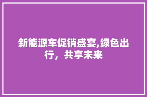 新能源车促销盛宴,绿色出行，共享未来