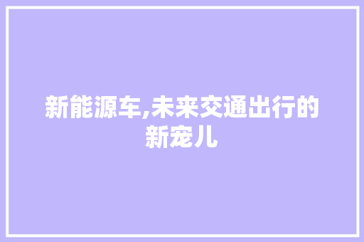 新能源车,未来交通出行的新宠儿 汽车轮胎