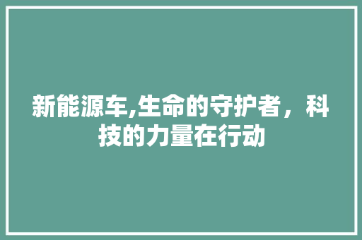 新能源车,生命的守护者，科技的力量在行动