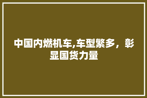 中国内燃机车,车型繁多，彰显国货力量 智能驾驶