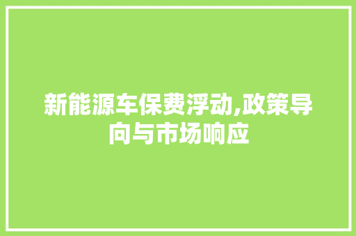 新能源车保费浮动,政策导向与市场响应