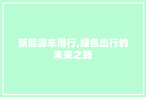 新能源车滑行,绿色出行的未来之路 汽车轮胎