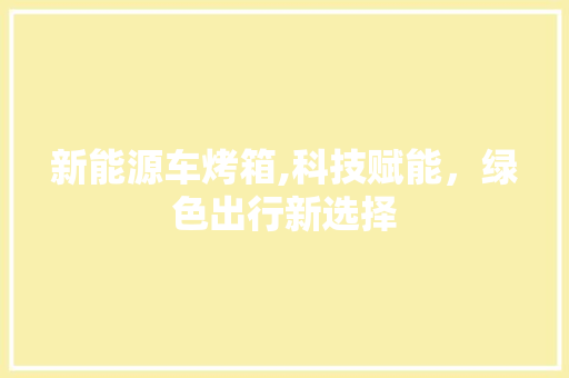 新能源车烤箱,科技赋能，绿色出行新选择