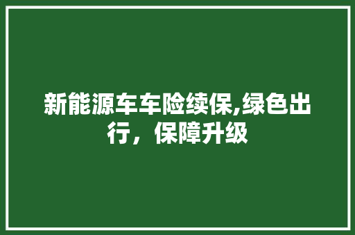 新能源车车险续保,绿色出行，保障升级 混合动力车
