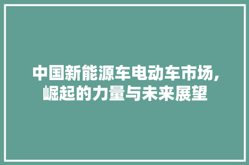 中国新能源车电动车市场,崛起的力量与未来展望 混合动力车