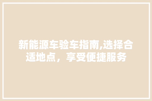 新能源车验车指南,选择合适地点，享受便捷服务 汽车轮胎