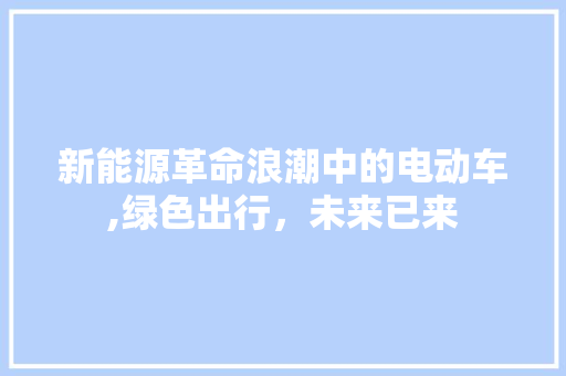 新能源革命浪潮中的电动车,绿色出行，未来已来