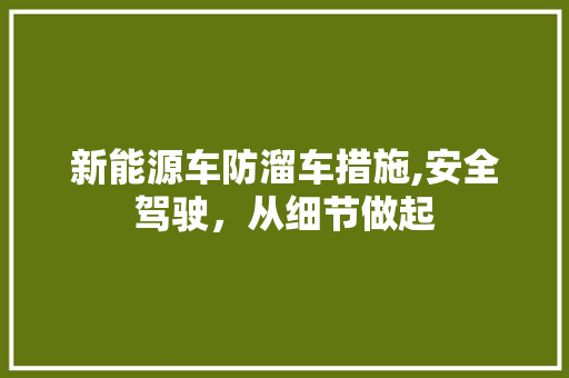 新能源车防溜车措施,安全驾驶，从细节做起