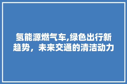 氢能源燃气车,绿色出行新趋势，未来交通的清洁动力 汽车轮胎