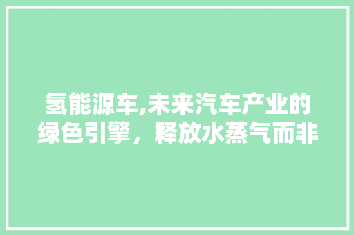 氢能源车,未来汽车产业的绿色引擎，释放水蒸气而非污染