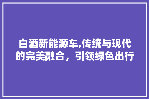 白酒新能源车,传统与现代的完美融合，引领绿色出行新潮流