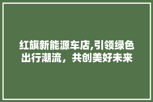 红旗新能源车店,引领绿色出行潮流，共创美好未来