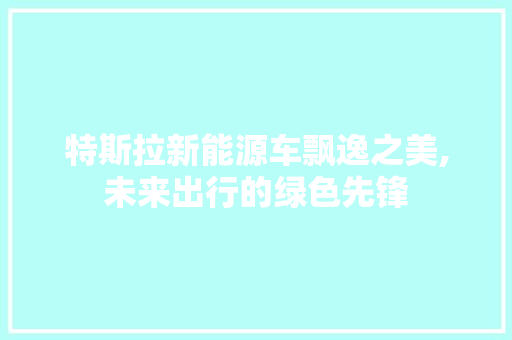 特斯拉新能源车飘逸之美,未来出行的绿色先锋