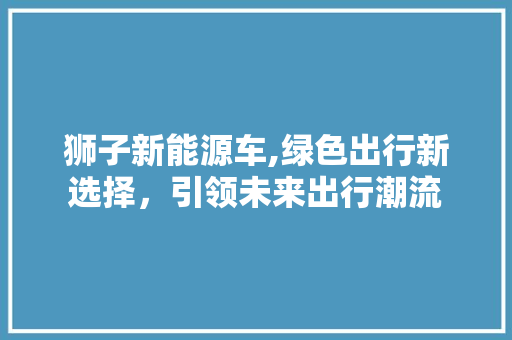 狮子新能源车,绿色出行新选择，引领未来出行潮流