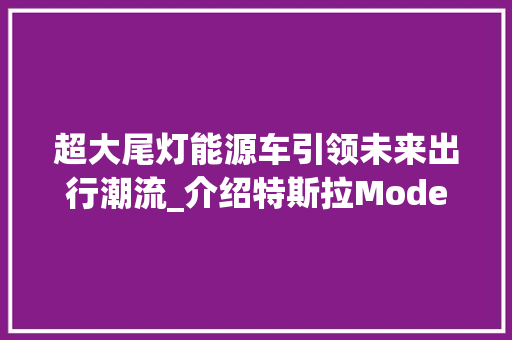 超大尾灯能源车引领未来出行潮流_介绍特斯拉ModelS的科技魅力