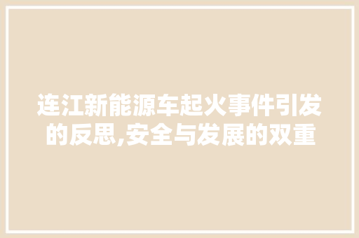 连江新能源车起火事件引发的反思,安全与发展的双重挑战