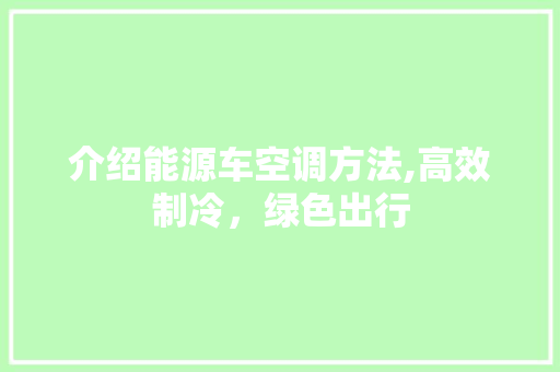 介绍能源车空调方法,高效制冷，绿色出行