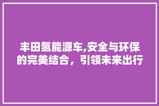 丰田氢能源车,安全与环保的完美结合，引领未来出行新风尚