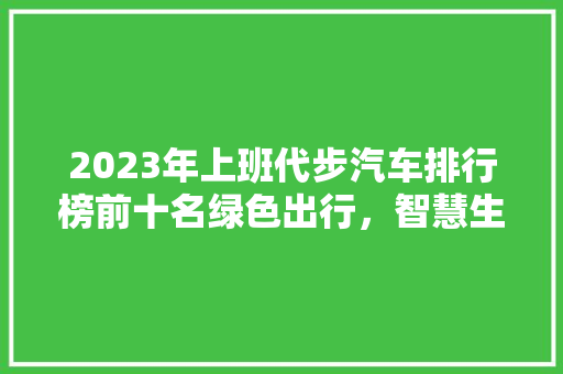 2023年上班代步汽车排行榜前十名绿色出行，智慧生活 混合动力车