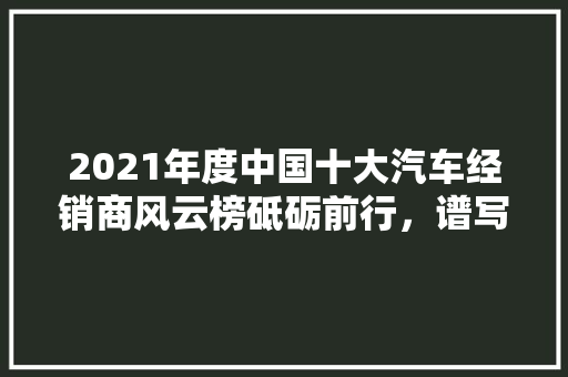 2021年度中国十大汽车经销商风云榜砥砺前行，谱写汽车销售新篇章 新能源汽车