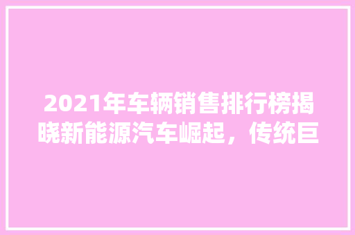 2021年车辆销售排行榜揭晓新能源汽车崛起，传统巨头稳居前列 车联网技术