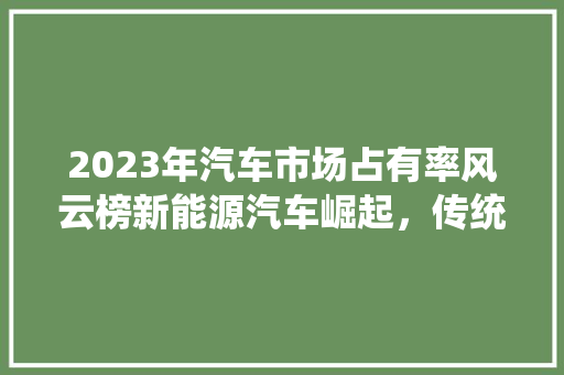 2023年汽车市场占有率风云榜新能源汽车崛起，传统车企面临挑战