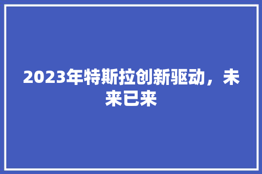 2023年特斯拉创新驱动，未来已来 新车资讯