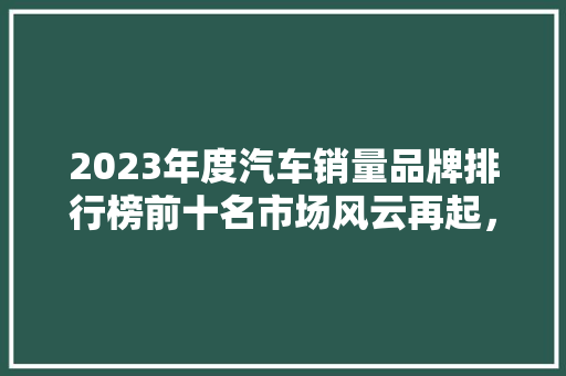 2023年度汽车销量品牌排行榜前十名市场风云再起，新能源汽车崭露头角 汽车保养