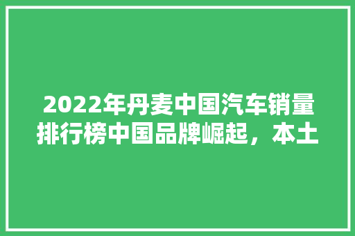 2022年丹麦中国汽车销量排行榜中国品牌崛起，本土市场迎来新机遇