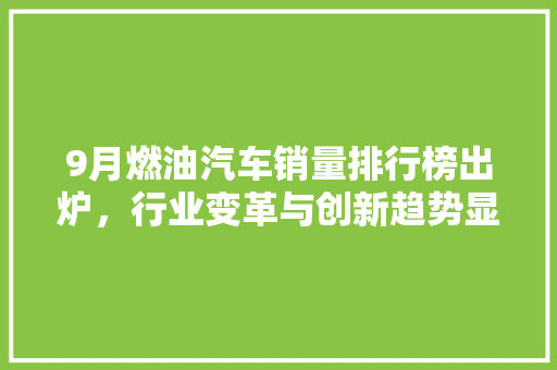 9月燃油汽车销量排行榜出炉，行业变革与创新趋势显现 汽车展览