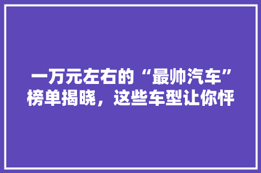 一万元左右的“最帅汽车”榜单揭晓，这些车型让你怦然心动！