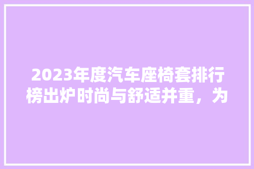 2023年度汽车座椅套排行榜出炉时尚与舒适并重，为您打造个化驾乘体验