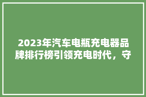 2023年汽车电瓶充电器品牌排行榜引领充电时代，守护行车安全 混合动力车