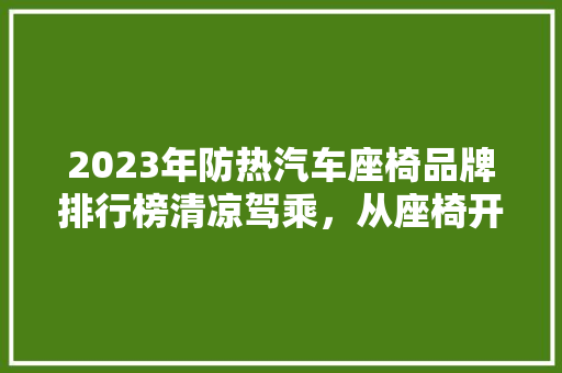2023年防热汽车座椅品牌排行榜清凉驾乘，从座椅开始
