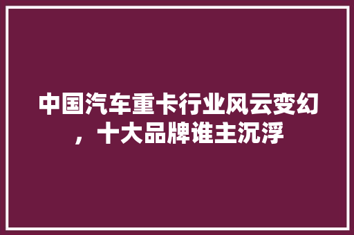 中国汽车重卡行业风云变幻，十大品牌谁主沉浮