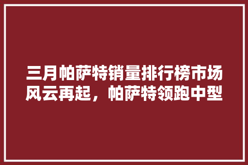 三月帕萨特销量排行榜市场风云再起，帕萨特领跑中型车市场 车型评测