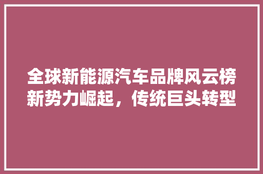 全球新能源汽车品牌风云榜新势力崛起，传统巨头转型