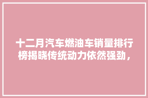 十二月汽车燃油车销量排行榜揭晓传统动力依然强劲，新能源车市场崛起