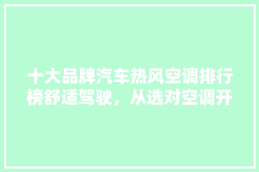 十大品牌汽车热风空调排行榜舒适驾驶，从选对空调开始 新能源汽车