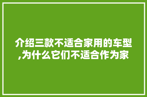 介绍三款不适合家用的车型,为什么它们不适合作为家庭用车