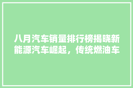 八月汽车销量排行榜揭晓新能源汽车崛起，传统燃油车面临挑战