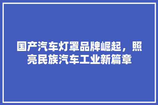 国产汽车灯罩品牌崛起，照亮民族汽车工业新篇章