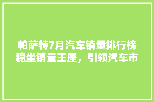 帕萨特7月汽车销量排行榜稳坐销量王座，引领汽车市场新风向 新车资讯