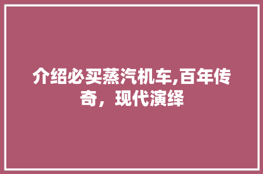 介绍必买蒸汽机车,百年传奇，现代演绎