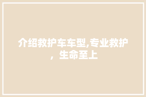 介绍救护车车型,专业救护，生命至上