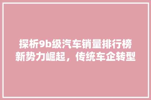 探析9b级汽车销量排行榜新势力崛起，传统车企转型